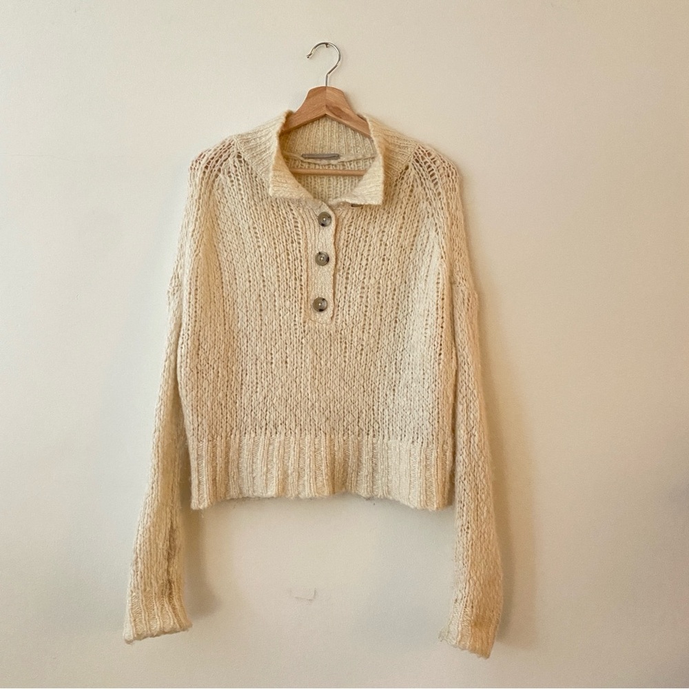 Everlane The Lofty-Knit Henley | Alpaca & Merino blend | Cream